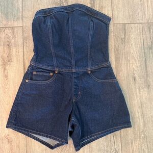 Abercrombie & Fitch Denim Strapless Romper